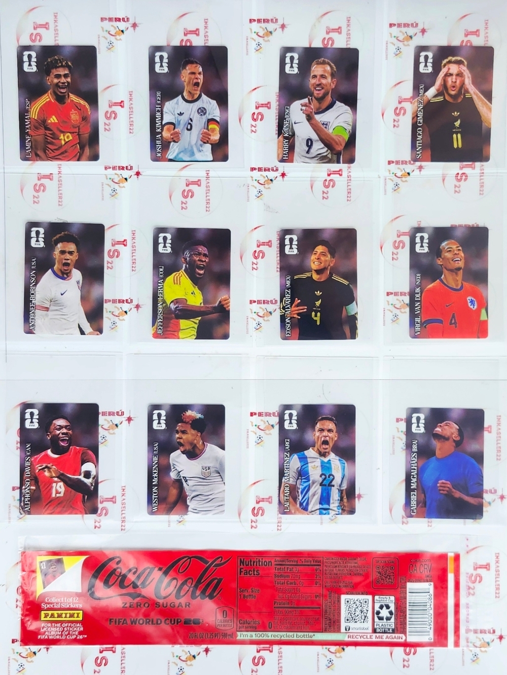 Panini FIFA World Cup 2026 Sticker Coca-Cola Full Set 12 Stickers